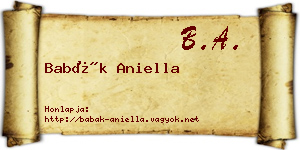 Babák Aniella névjegykártya